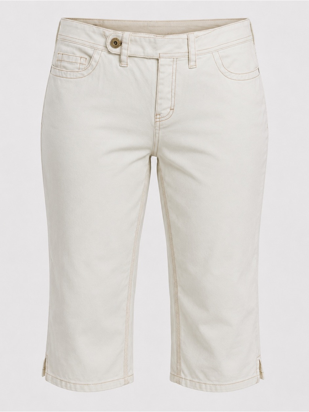 Tommy Hilfiger Hipster Ivory Capri Pants Contrast Stitch Utility Pockets
